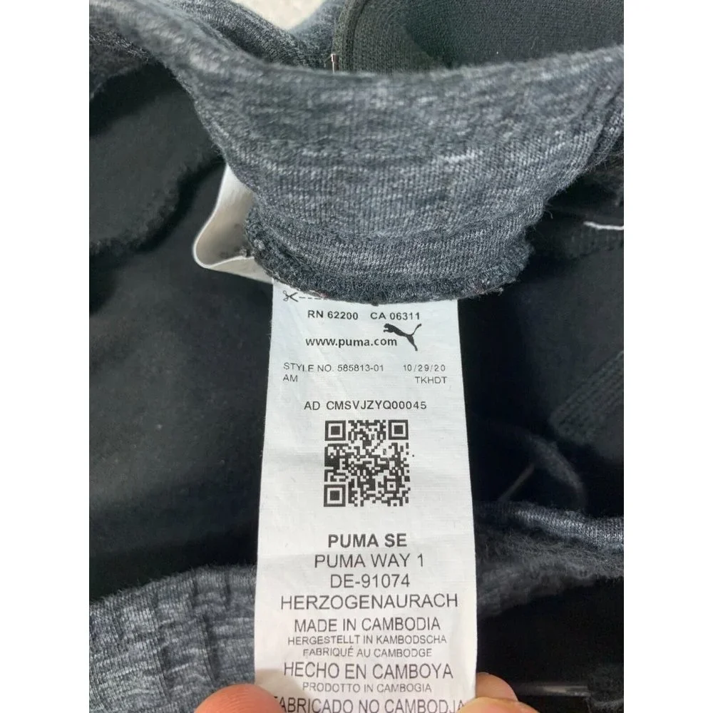 Puma Black & Gray Mens Jogger Sweatpants